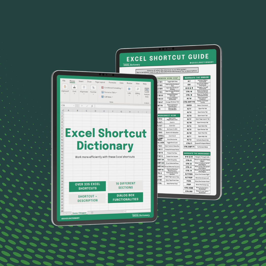 Excel Shortcut Dictionary