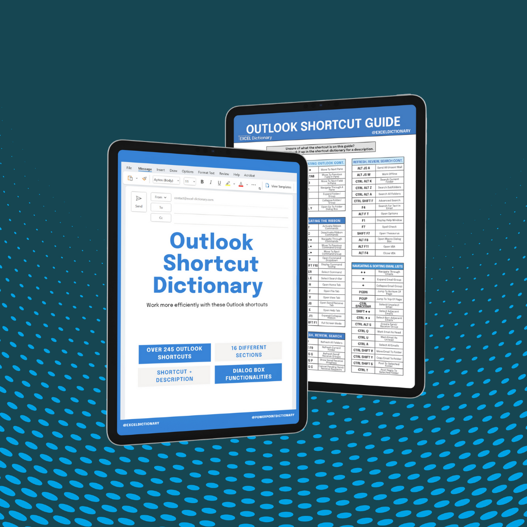 Outlook Shortcut Dictionary